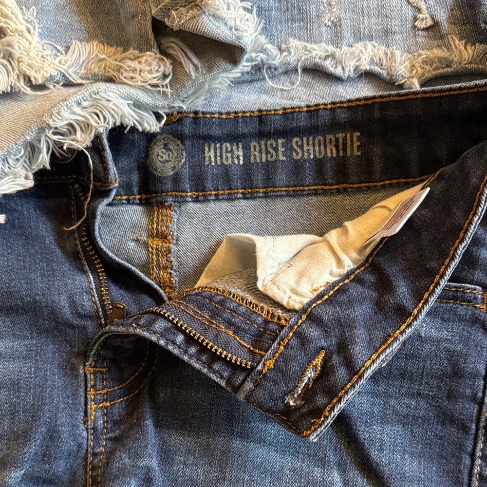Mid Rise / High Rise Shortie Denim Shorts - Picture 2 of 11